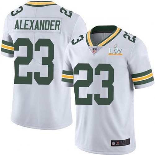 Men's Green Bay Packers #23 Jaire Alexander White NFL 2021 Super Bowl LV Stitched Jersey Men's Green Bay Packers #23 Jaire Alexander White NFL 2021 Super Bowl LV Stitched Jersey